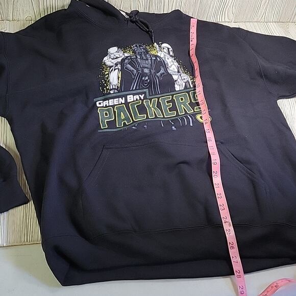 NFL Licensed Black Green Bay Packers Hoodie Sweatshirt Star Wars Themed Adult L - Picture 10 of 11